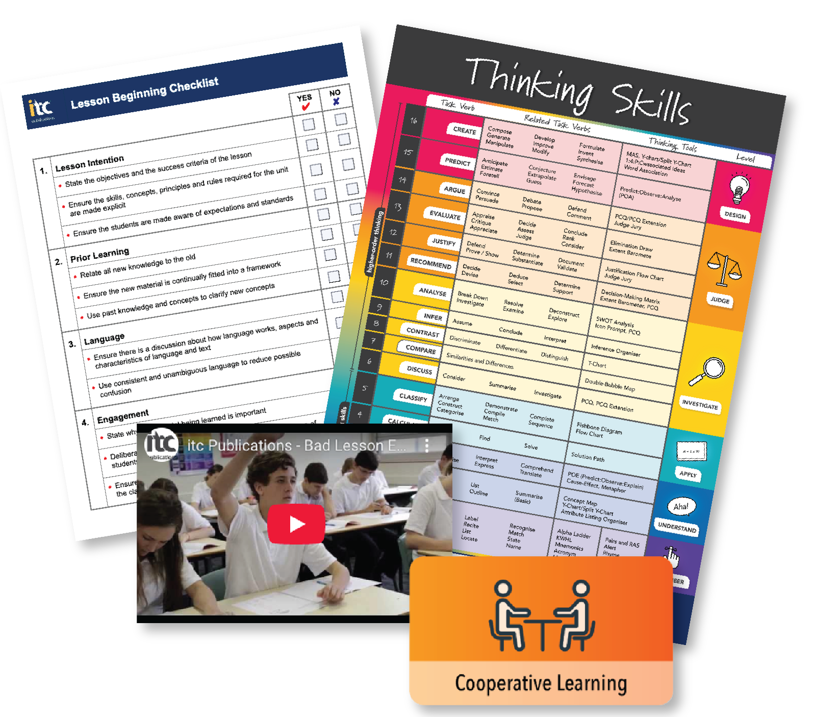 Thinking Skills chart, checklists and cooperative learning resources