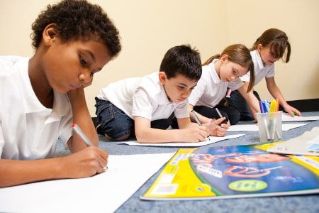 Students writing